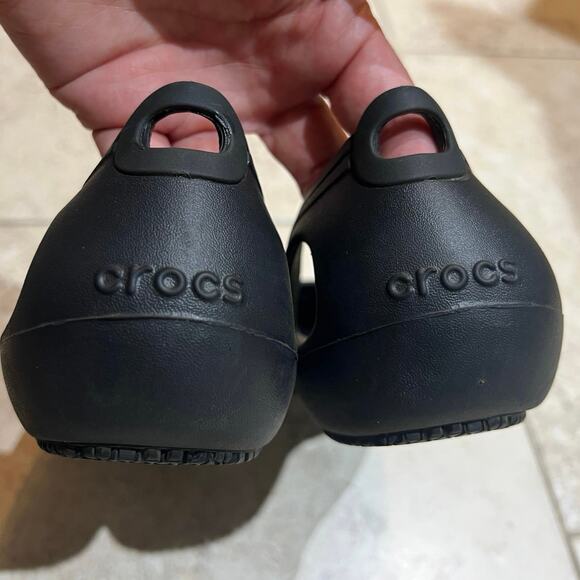 Crocs Kadee Flats ballet-inspired slip-on close toed shoes Black Sz 10 - Picture 8 of 10